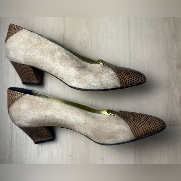 Mr. Jay Genuine Leather Made in Italy Kitten Heel Pointed Toe Shoe Women’s Sz 7 - Picture 3 of 8